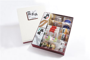 銘菓15個＋福司ケーキ2本入り例